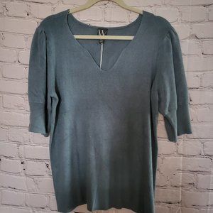 Worthington (JCP), XXL, Smoke Blue, Puff Sleeve Top